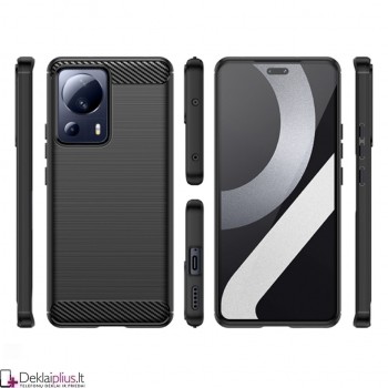Carbon guminis dėklas - juodas (Xiaomi 13 Lite)